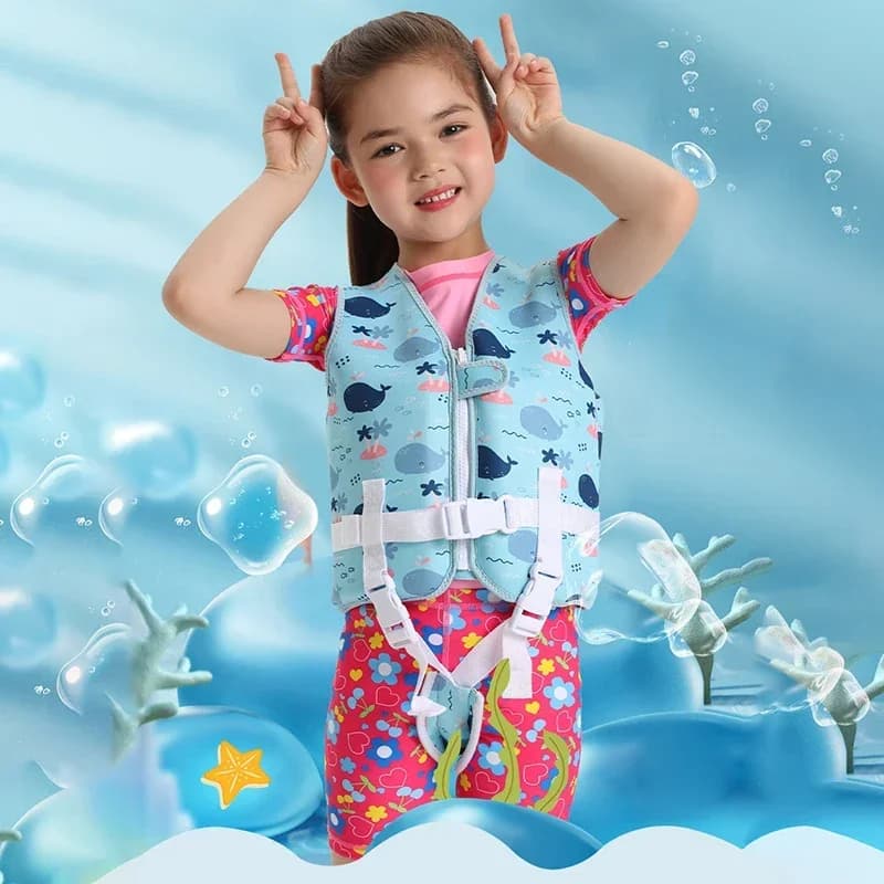 Giubbotto di salvataggio in neoprene per bambini Giubbotto di salvataggio di galleggiamento Ragazzi Ragazze Gilet da surf Diving Flottaggio Aiuto per il nuoto Sicurezza del kayak per bambini