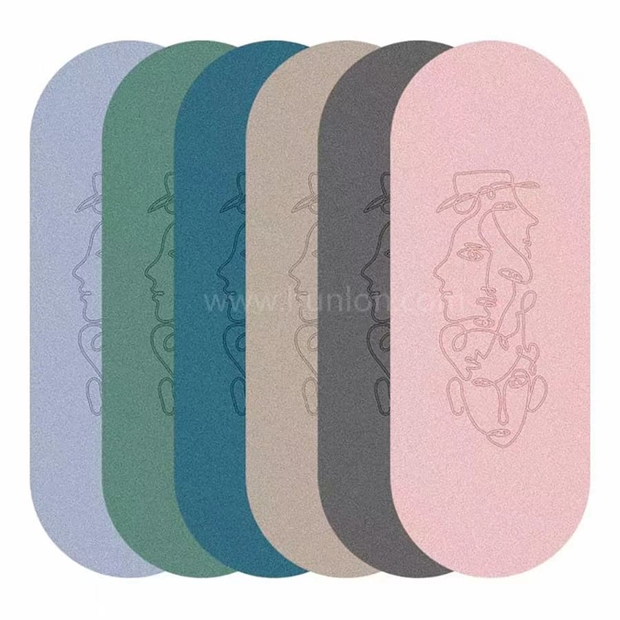 Custom Eco-Friendly Yoga Mat Anti-Slip Natural Rubber 4.5mm Thick, Foldable Arch Pill Shape Custom Oval Curve PU Yoga Matt