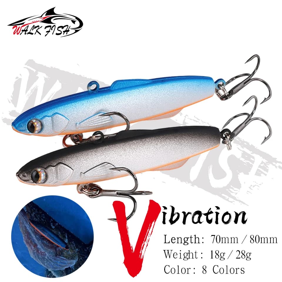 WALK FISH 1 pz Silicone Rattlin lure 18g 28g Vibs Pesca Vibration Balance Ice Fishing Spinning lure Madness Shiriten Baguette