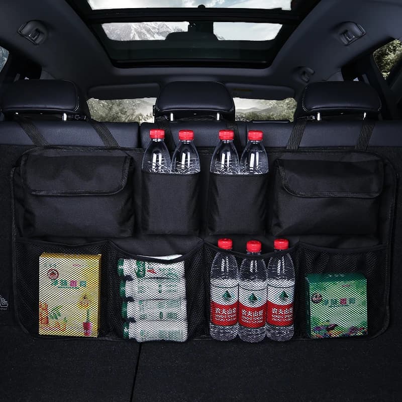Organizzatore per bagagliaio per auto Borsa portaoggetti regolabile per sedile posteriore Rete Oxford per accessori Fj Cruiser Accessorio Yaris Cross Honda Crv Yaris