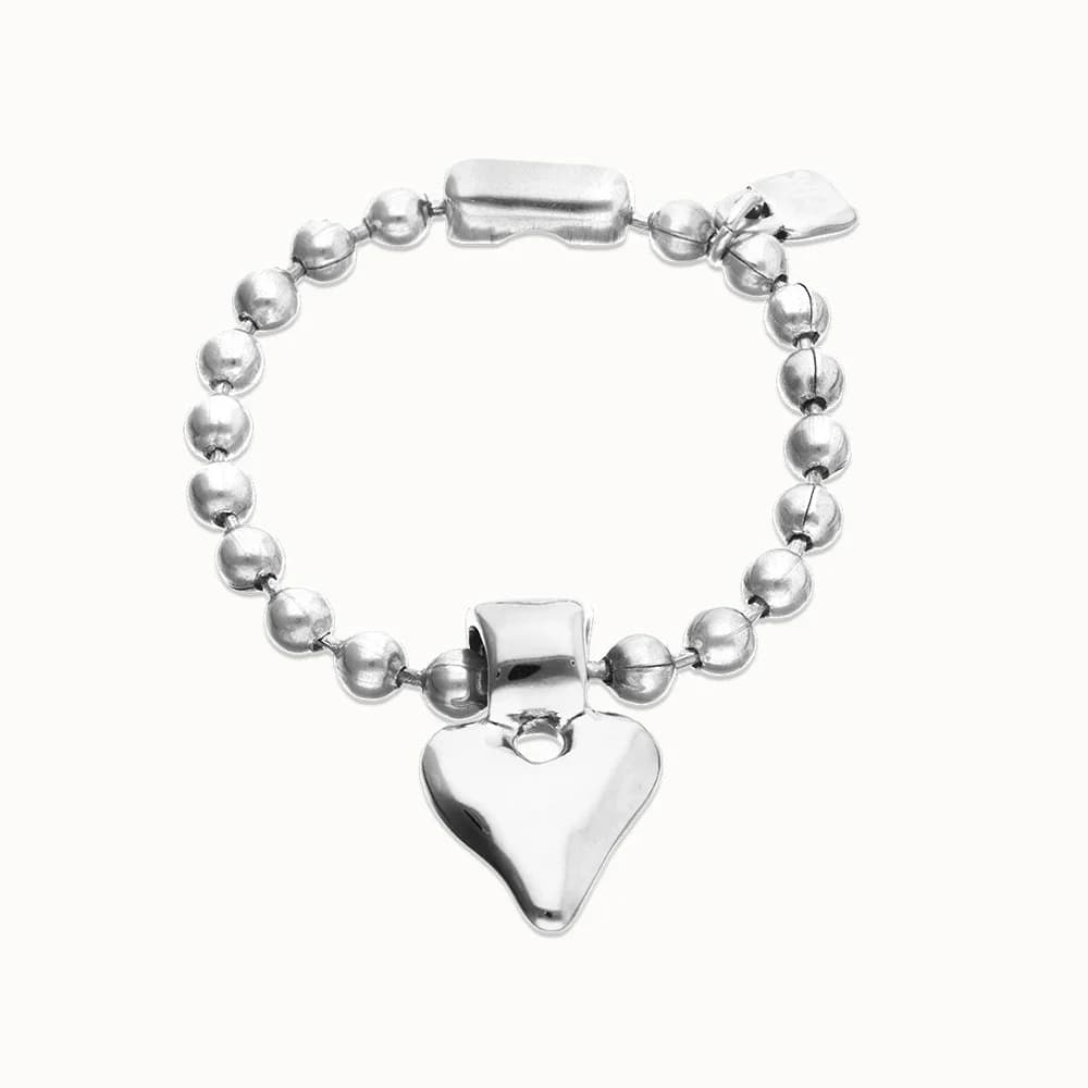 Summer hot selling retro style round bead love pendant bracelet, niche and cool style, simple and high-end handmade accessory