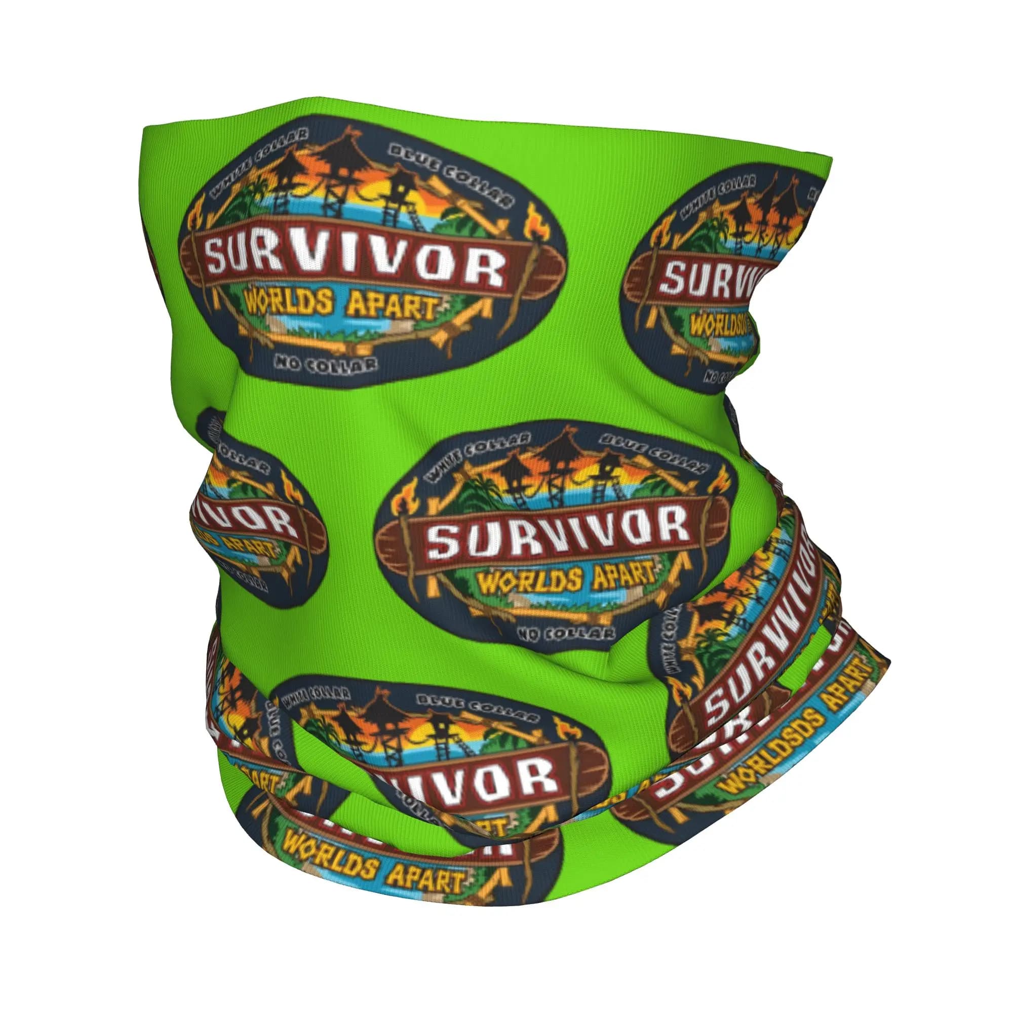 Copricollo Bandana Adventure Game TV Show Survivor, Sciarpa Avvolgente Stampata Worlds Apart, Maschera per il Viso da Ciclismo per Uomini, Donne e Adulti