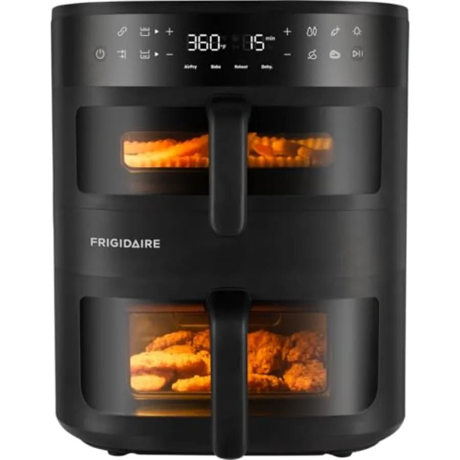 Friggitrice ad Aria DualZone 4-in-1 con Capacità di 11,6qt, Colore Nero, Funzioni Sync Cook e Sync Finish, 4 Impostazioni Pre-Programmate