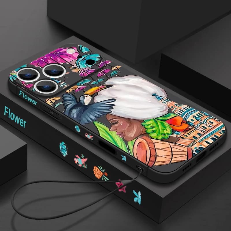 Tropical Style Magnetic Case for iPhone 17 Pro Max, Compatible with MagSafe, Soft Cover for iPhone 16 Pro Max 15 14 13 12 11 16E