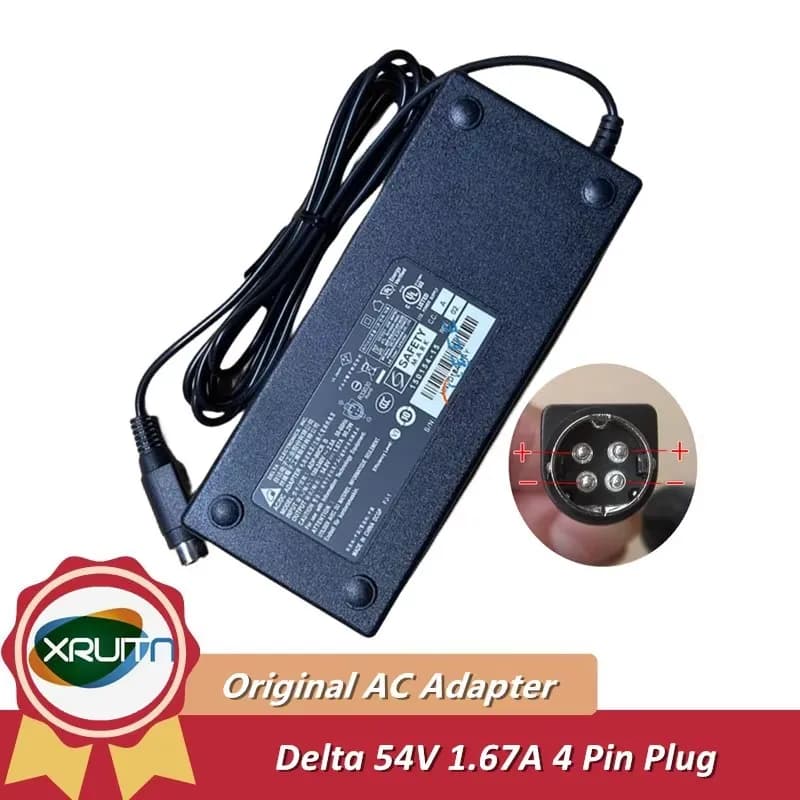Adattatore/Caricabatterie AC/DC Originale Delta ADP-90CR B 54V 1.67A 90W Alimentatore 4-PIN (Din)