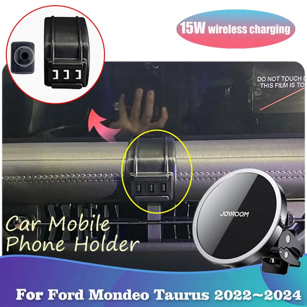 Supporto per cellulare per auto per Ford Mondeo Taurus MK5 2022 2023 2024 supporto per Clip di presa d'aria magnetica accessori di ricarica Wireless