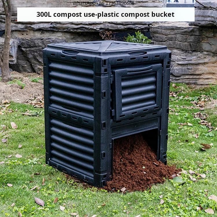 Composter per vermi pieghevole da esterno L1 in plastica, pratico contenitore per compost da giardino.