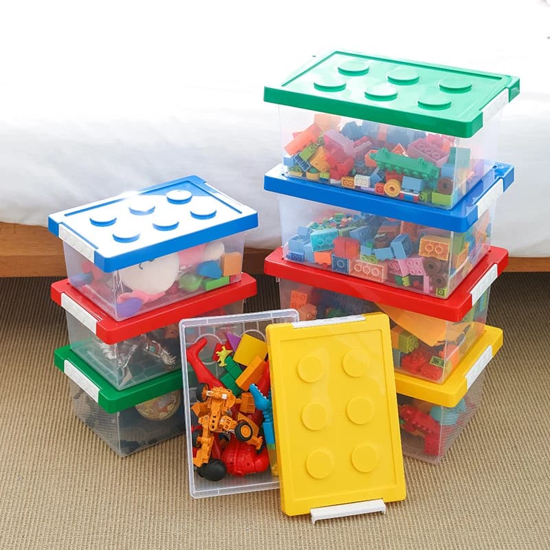 Scatola portaoggetti per blocchi di costruzione per bambini Organizzatore di giocattoli Custodia impilabile Contenitore Libri Cancelleria Porta snack Accessori per sala giochi