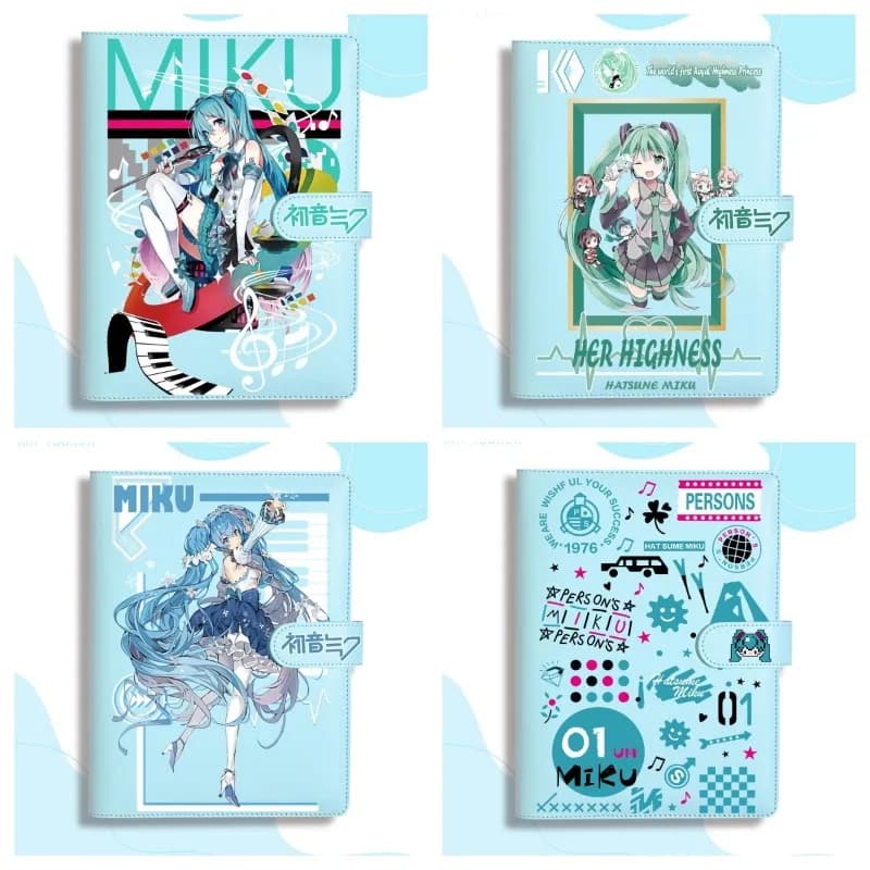 Anime Hatsune Miku Notebook Cartoon Hatsune Miku Student Loose Leaf Journal Cute Girl Hand Ledger Gift Portable Book Wholesale
