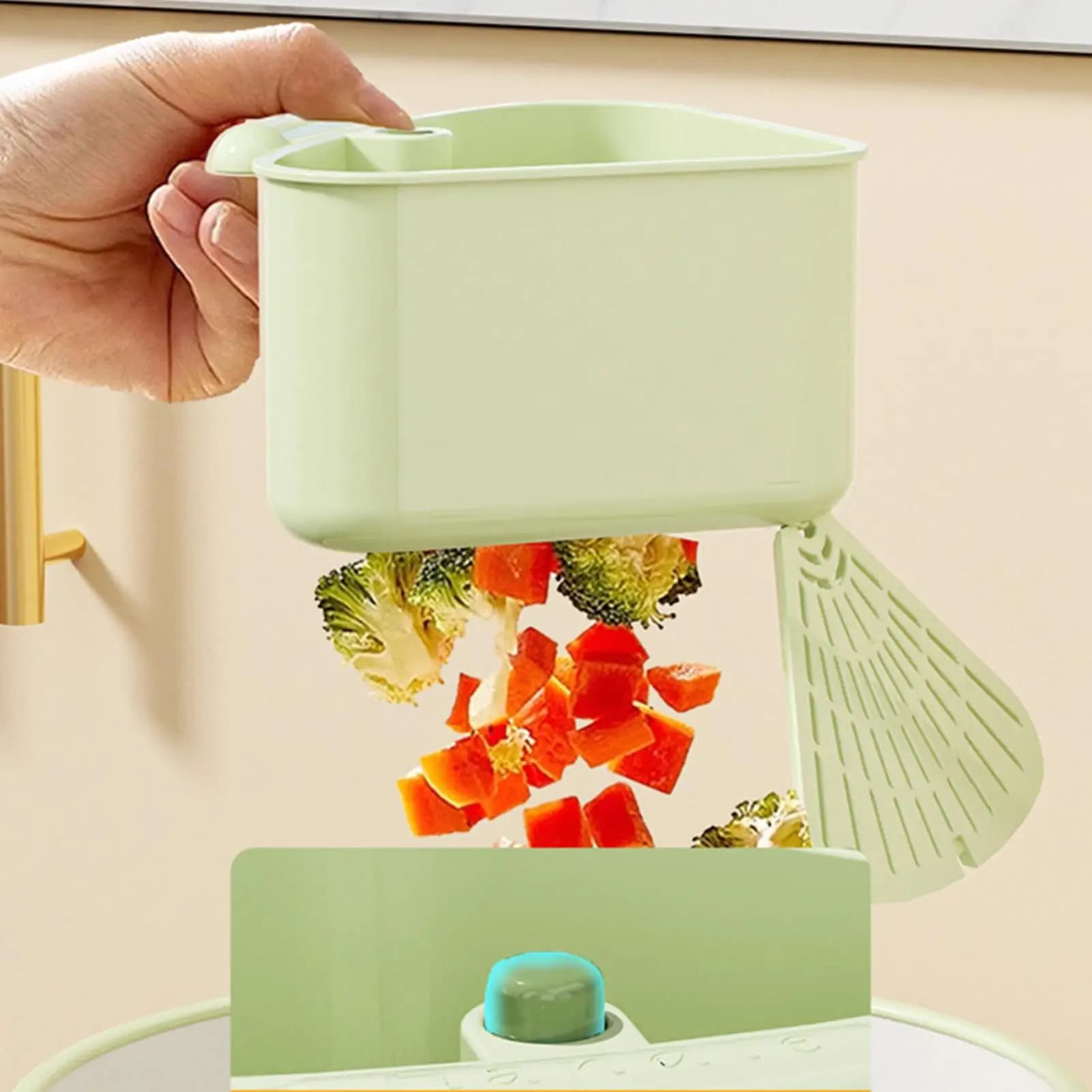 Cestello filtro per lavello con ventosa, raccogli residui alimentari, per lavare frutta e verdura, filtro per rifiuti domestici, accessori da cucina