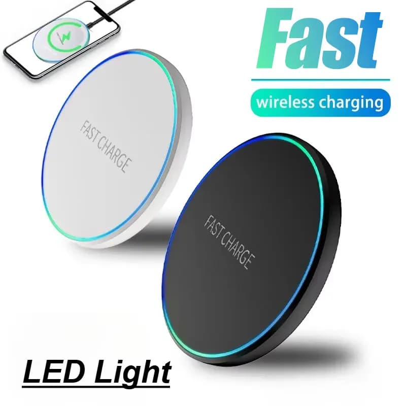 Mini Caricatore Wireless con Luce LED per iPhone 17 16 15 14 13 12 Samsung S25 S24 Xiaomi AirPods Pro - Stazione di Ricarica Rapida da Scrivania