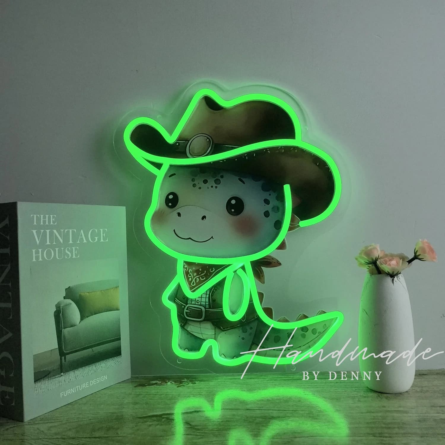 Luce al Neon a Forma di Dinosauro, Insegna LED per Decorazione Murale, Luci per Sala Giochi, Decorazione per Camera da Ragazzo, Regalo per Lui