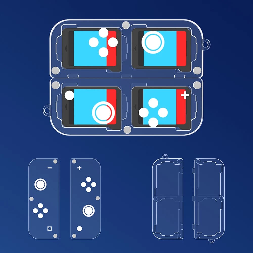 Custodia per Giochi Nintendo Switch 2 con 4 Slot per Schede di Gioco, Scatola Portatile Trasparente in PC per Accessori NS2