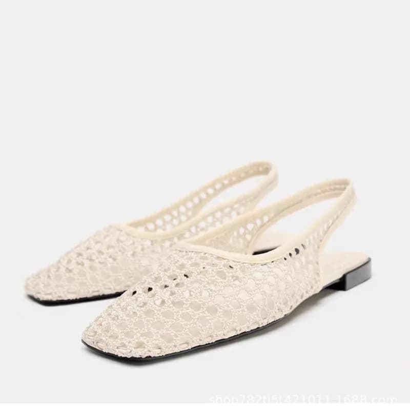 Sandali da donna in rete alla moda, comodi, traspiranti, con fondo piatto, ciabatte fresche e leggere per donna, scarpe da donna di design, Sandalias Mujer