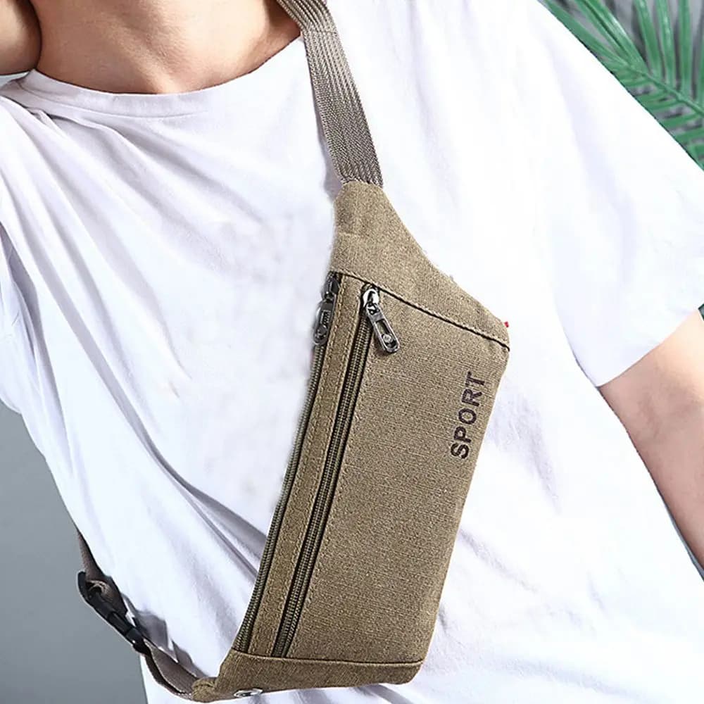 Marsupi da donna/uomo di nuova moda multi-tasche marsupio marsupio borsa a tracolla borse da cintura in tela portafoglio casual