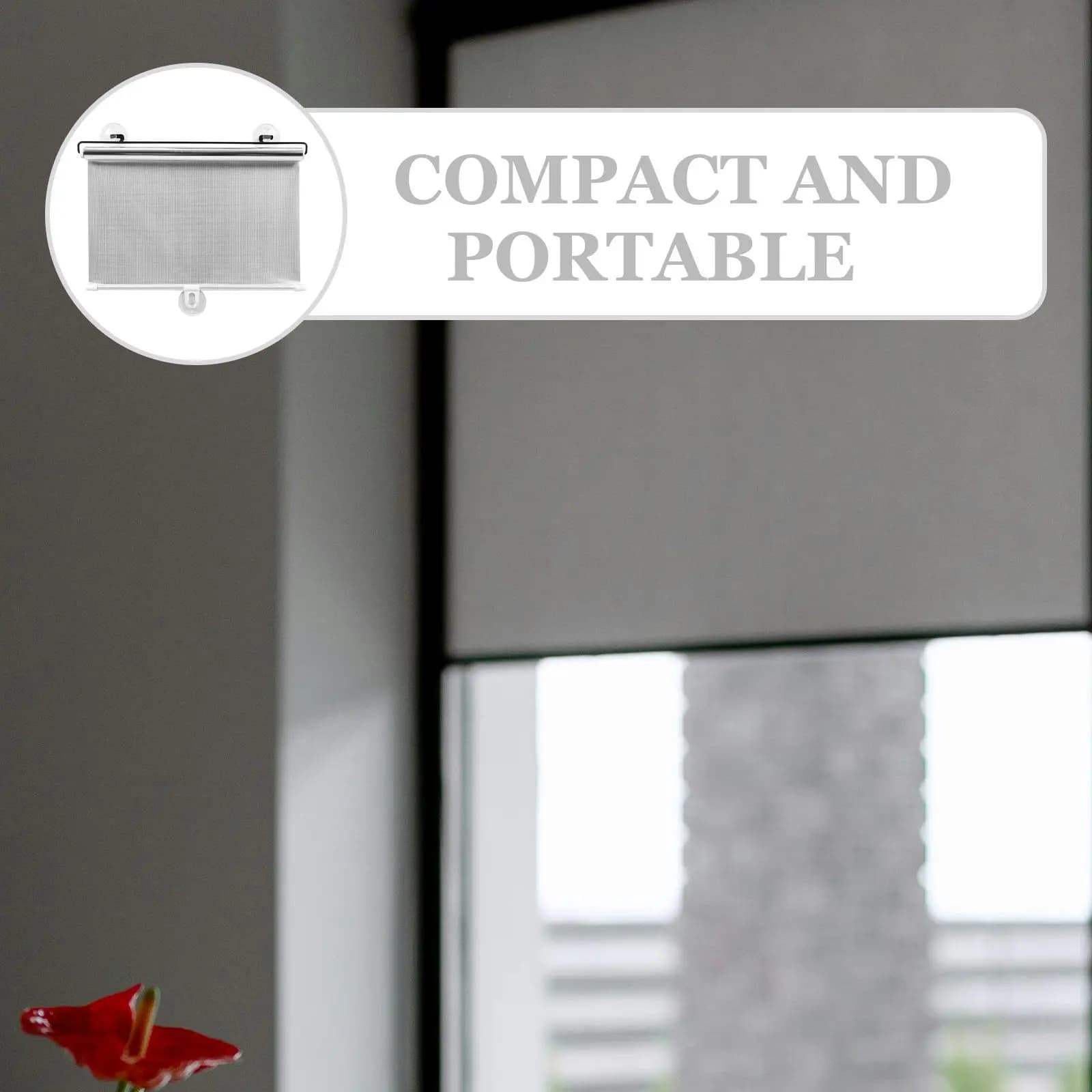 Window Shade Suction Cup Reusable Nail-Free Window Curtain Blackout Sun Block for Bedroom Kitchen Balcony Privacy Privacy Screen