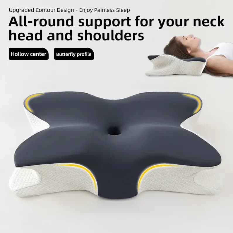 Cuscino a forma di farfalla Protezione per il collo Cuscino in memory foam a rimbalzo lento Cuscini in schiuma per collo ortopedici cervicale per assistenza sanitaria