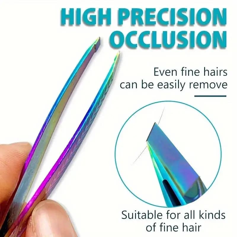 Champ Stainless Steel Beard Tweezers Trimmer Gradient Color Light Beige & Hair Removal Tool for Face Makeup BHL1574-FRO
