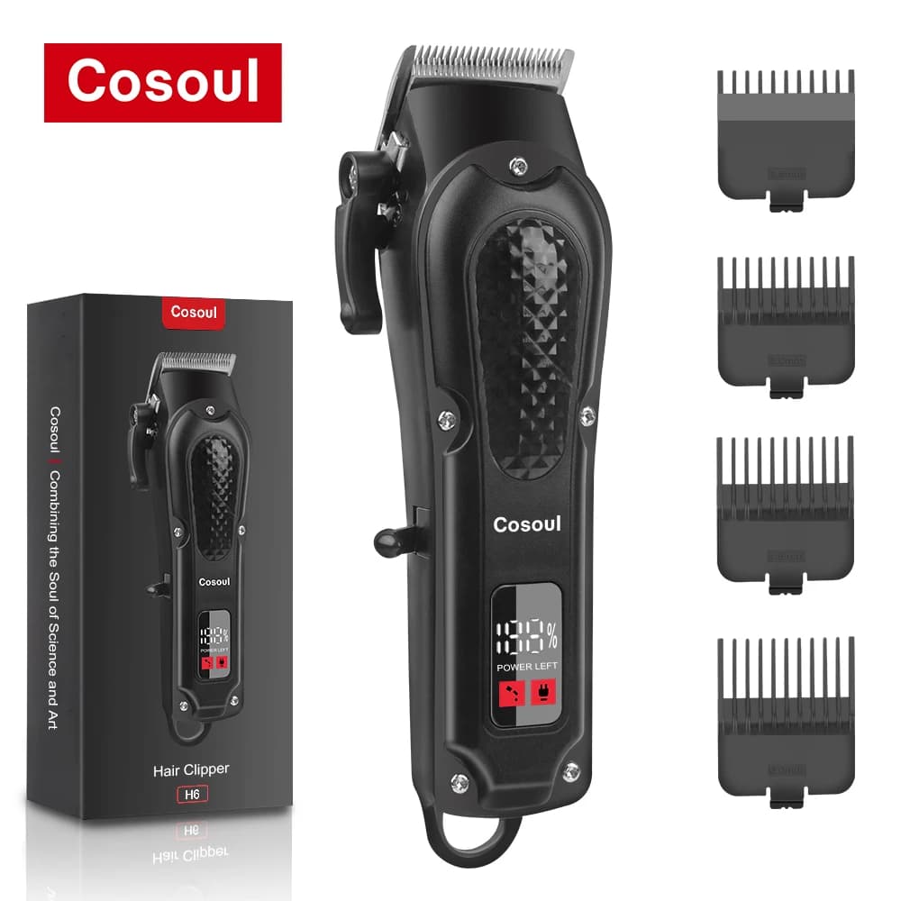 Cosoul Haircuts Compact Size Haircuts Electric Haircut LED Display Hair length Large capacity adjustable battery