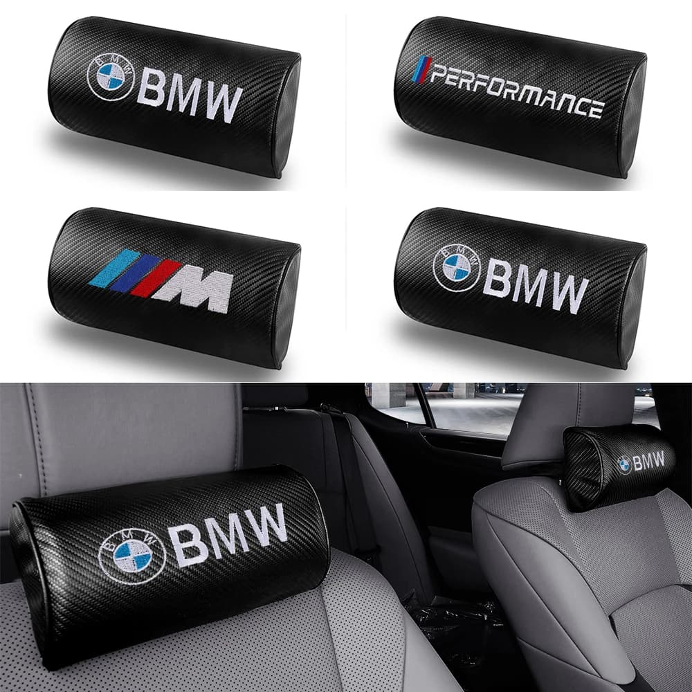 1/2PCS Carbon Fiber Car Seat Headrest Soft Neck Head Support Pillow For BMW M Performance X1 X3 X4 X5 E46 E90 F20 E60 E39 F10 M3