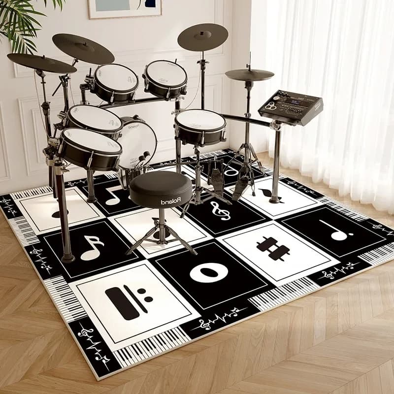 Tappeto per batteria Tappetino antiscivolo insonorizzato Strumenti musicali per la casa Piano Tappetino ammortizzante Tappetino per camera da letto studio di lusso leggero