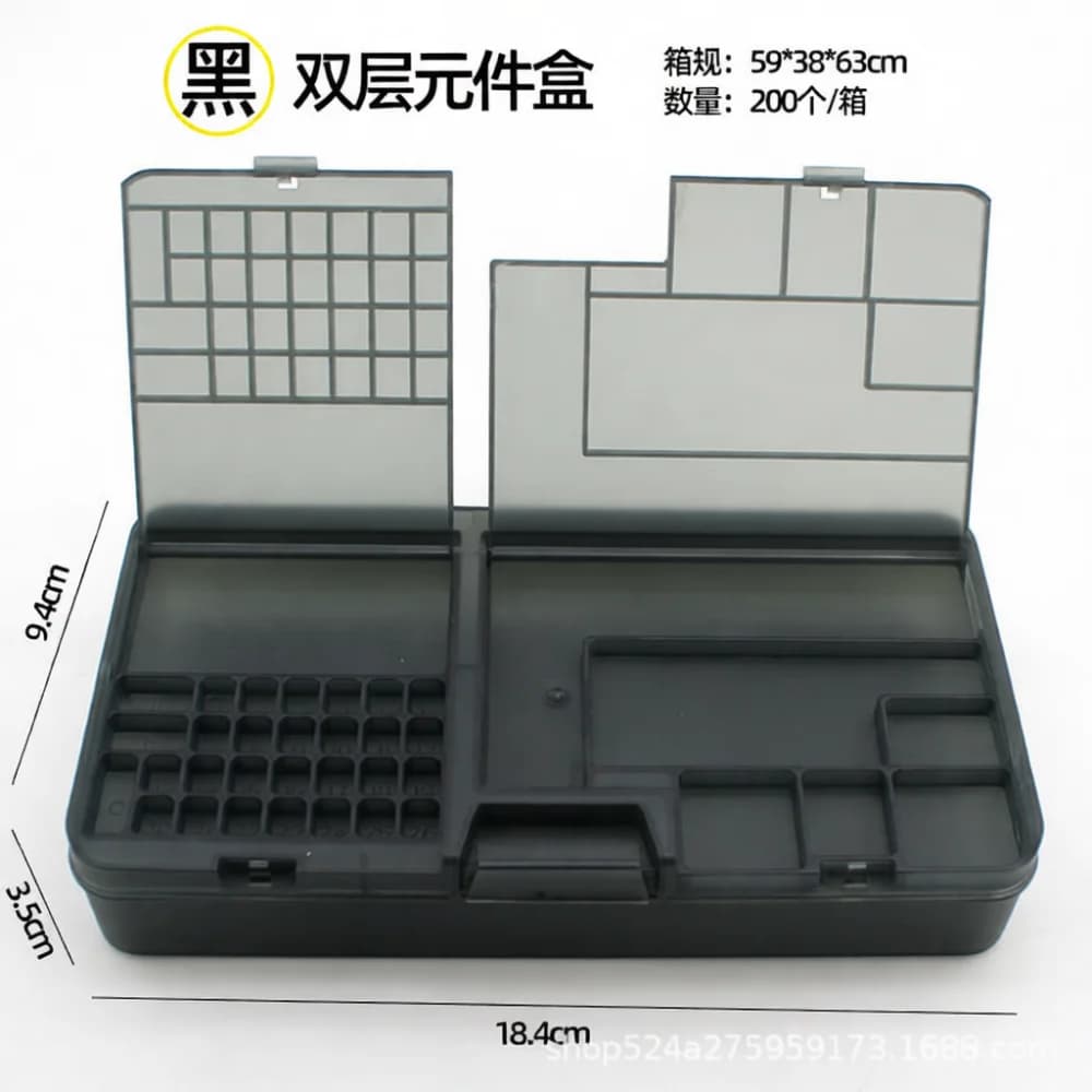 Rectangle Storage Container Clear Divided Box For Small Hardware Craft Tools Phone Board Parts Desktop Organizing Tray