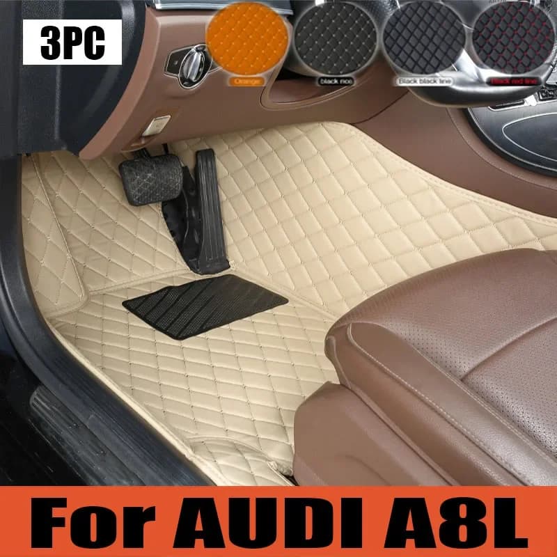 Tappetini per auto per AUDI A8L D3 4E W12 5 posti 2006 ~ 2010 Anti-sporco Tappeti Tappetino in pelle Tappeti Pad Parti interne Tappetino per bagagliaio di un'auto 06