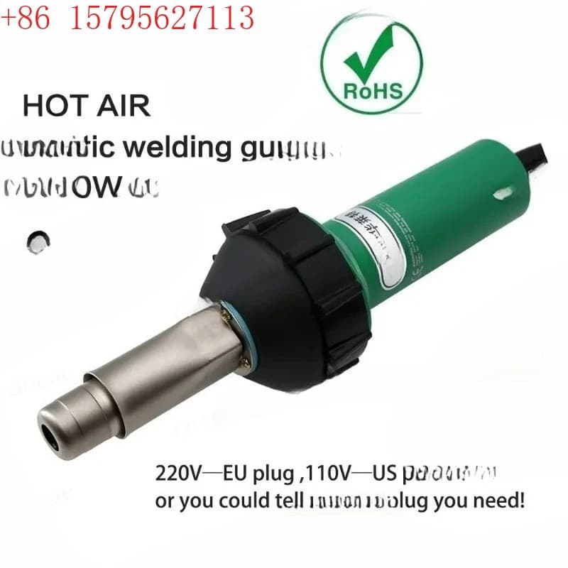 Saldatore di plastica da 1600 W Torcia ad aria calda Pistola termica per saldatura Tubi fusi a caldo PP/PE/PVC, fogli di plastica, pavimento in vinile, geomembrana