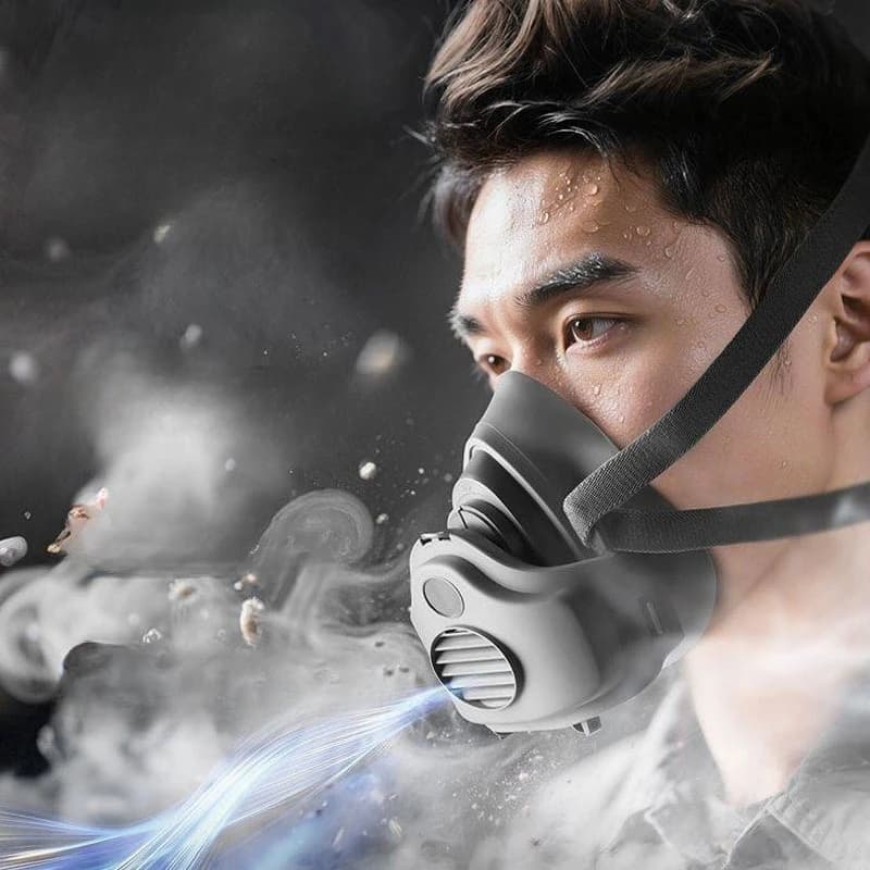 Maschera Antipolvere in Gomma con Filtro in Cotone per Lavori Domestici e di Sicurezza, Respiratore Antipolvere per Carpentieri e Costruttori