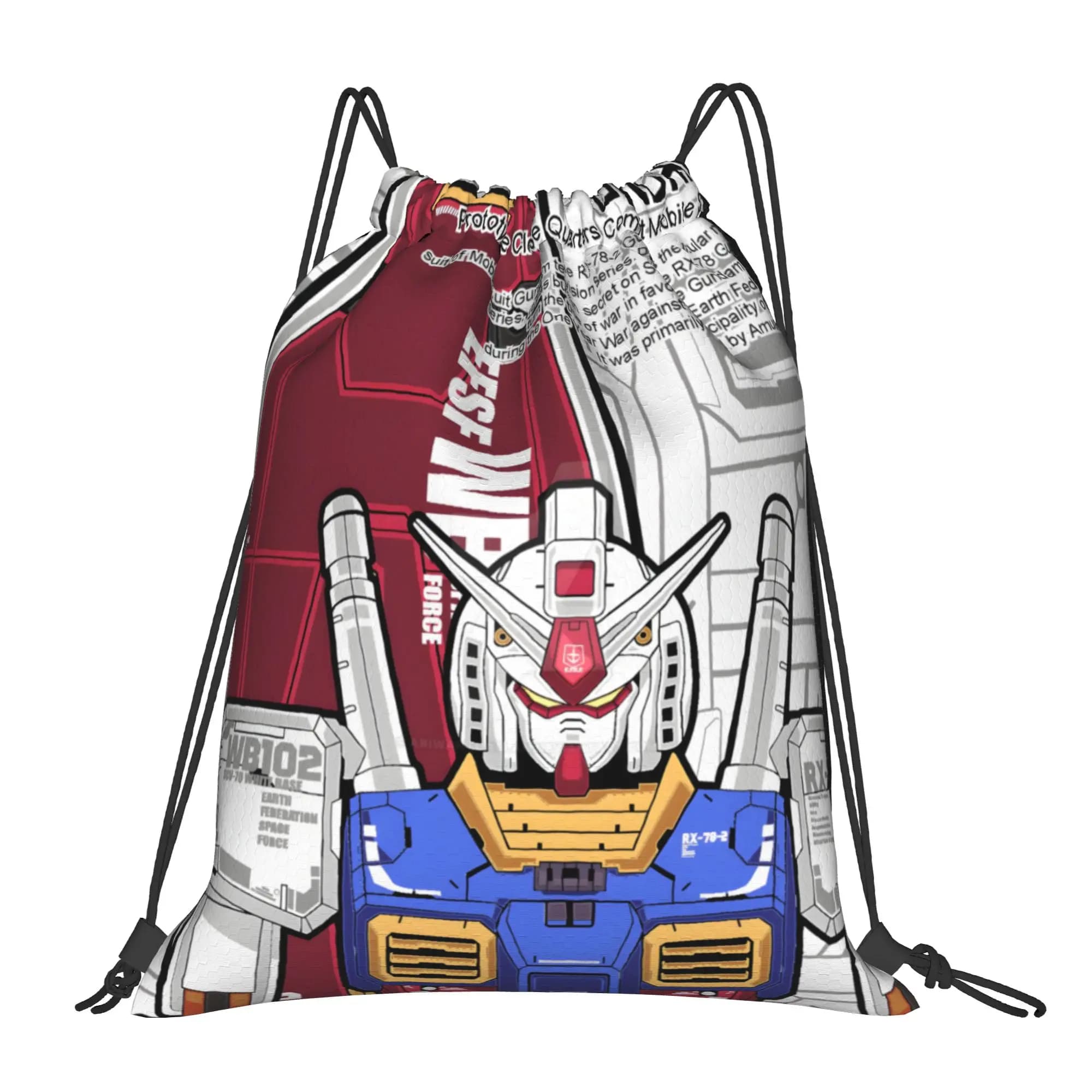 1 borsa con coulisse GUNDAM, zaino da escursionismo, borsa porta scarpe per la scuola