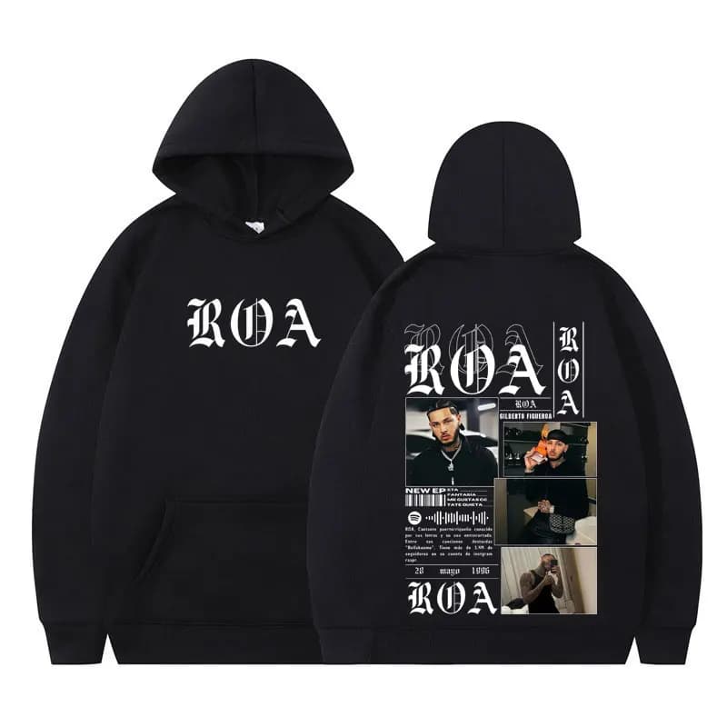Felpe Grafiche del Nuovo Album 2026 del Rapper Roa, Moda Uomo Donna, Felpa con Cappuccio a Maniche Lunghe in Pile, Pullover Casual Stile Harajuku