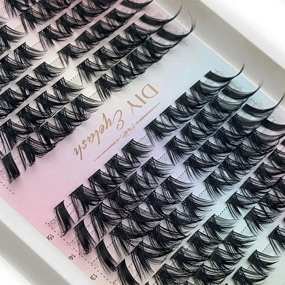 Eyelashes 3D Effect Cat Eye, Extension Natural Eyelashes Make By You, Eyelash Singole Effect Manga Fox for Extension Eyelash