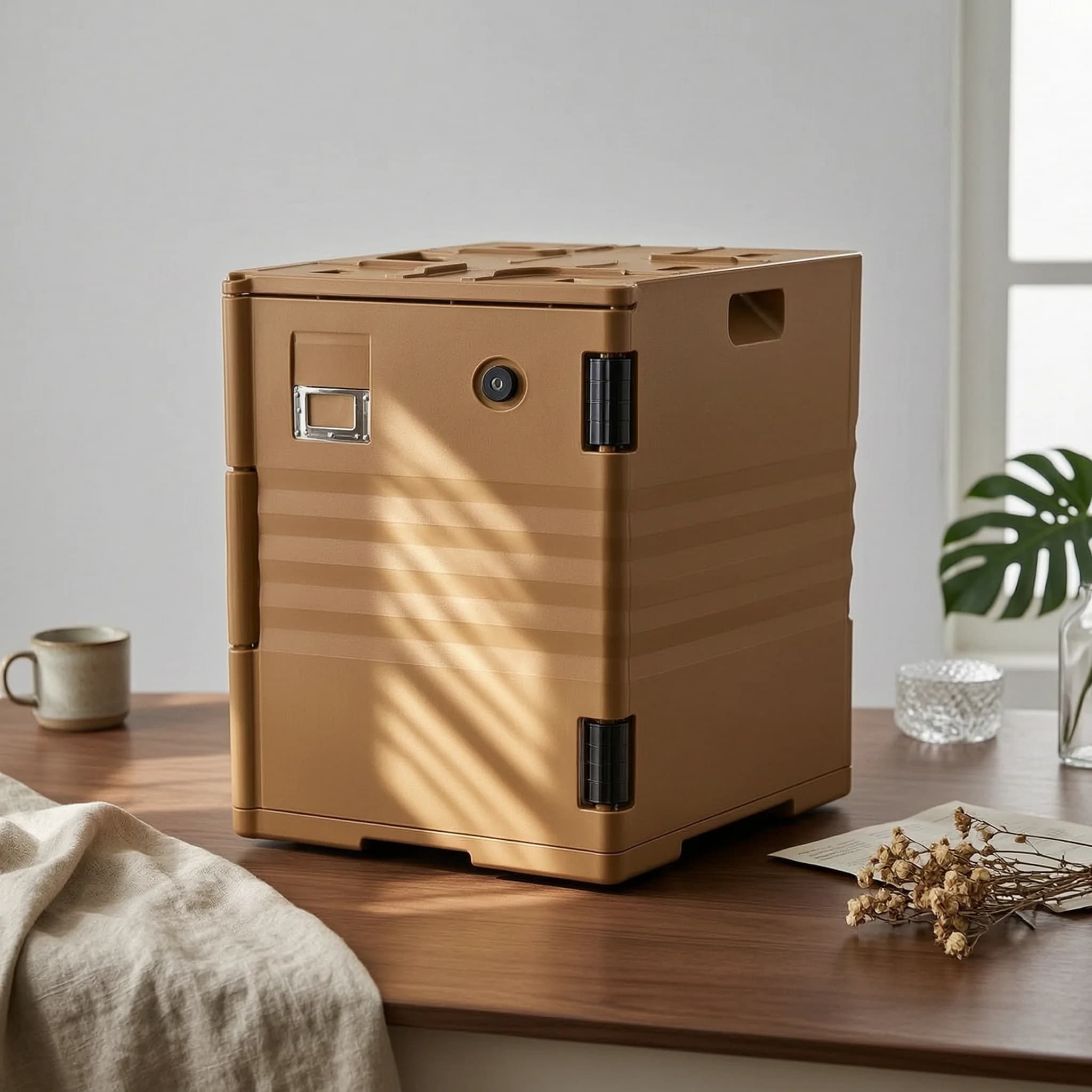 Insulated Food Box Metal Latch Insulated Food Carrier Hot Box Large Capacity Easy to Clean for Transport, Storage