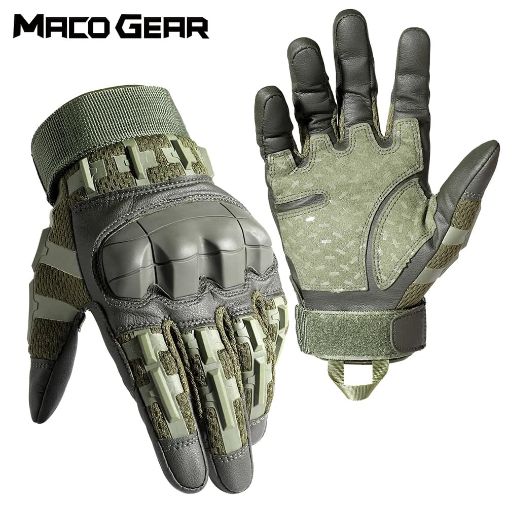 Sports Cycling Gloves Touch Screen Bike Hiking Tactical Horse Riding Army Motorcycle Anti-slip Leather PU Full Face Bicycle Gloves Man