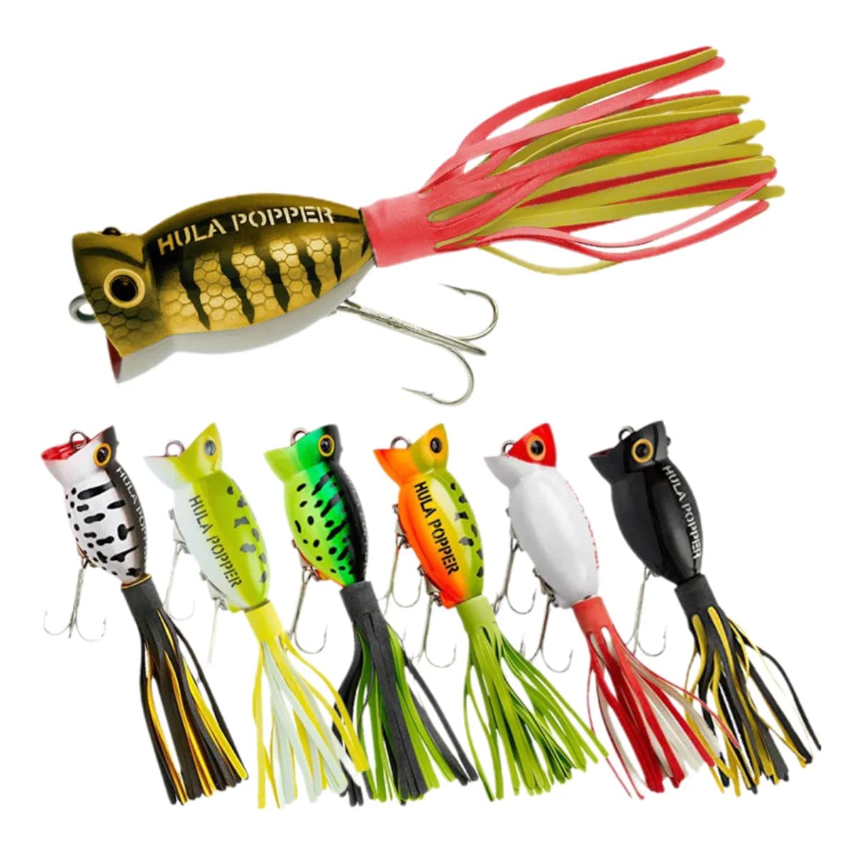Artificia Rigid baits Mini Popper Swim bait with rubber skirt 5 cm 11 g Popper Isca Fishing 3D Eyes Water Fishing Bass Richiamo litter