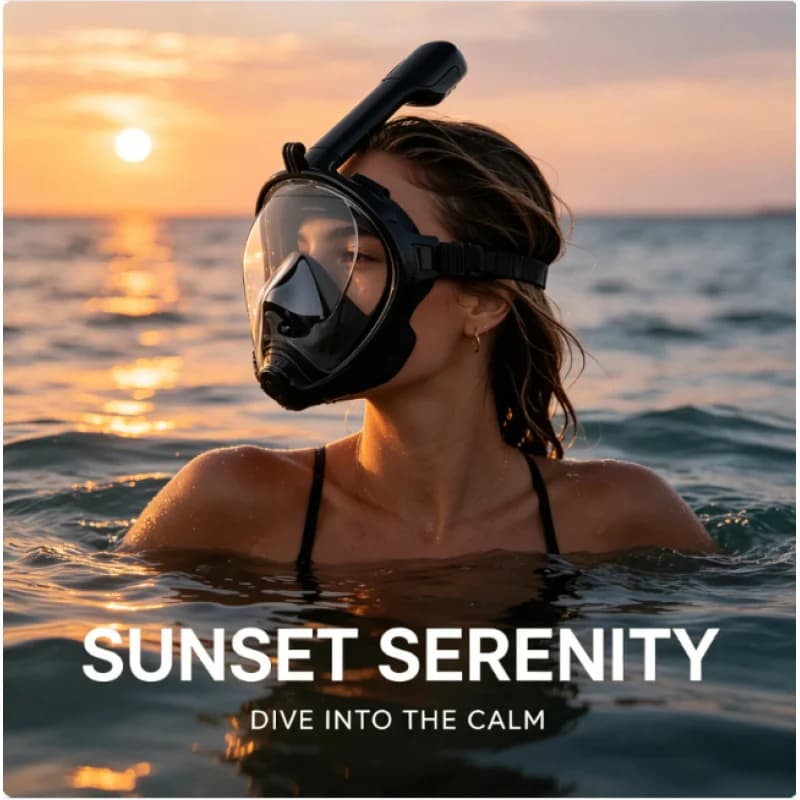 Maschera Subacquea Integrale Antiappannamento per Respirazione Sicura, Set Maschera da Immersione per Adulti per Nuoto e Snorkeling all'Aperto