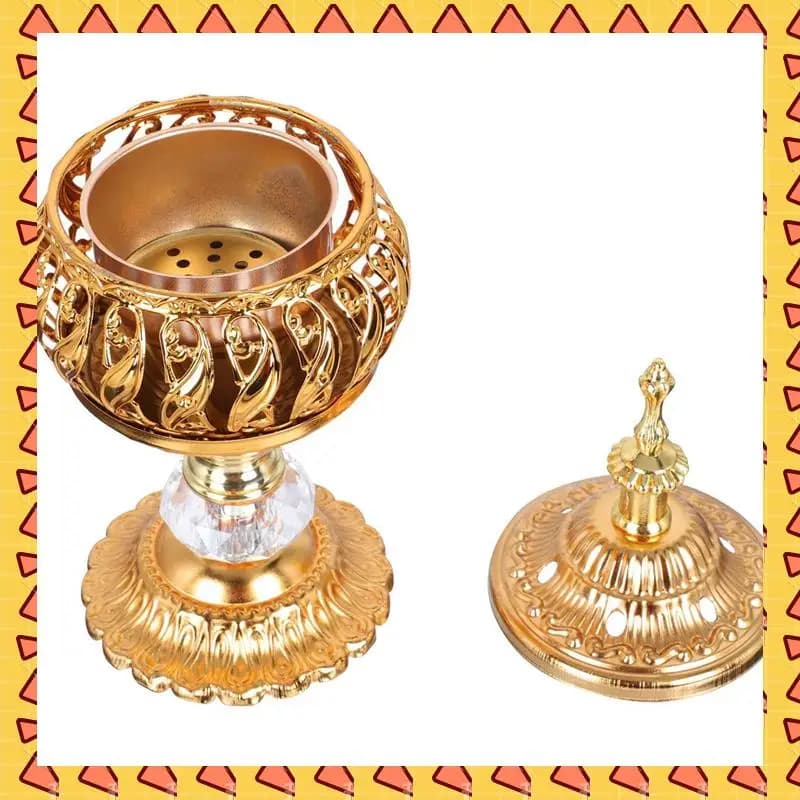 A008 3X Bruciatore di Incenso Incenso Bakhoor Carbone Bruciatore di Incenso In Metallo Arabo Incensiere Desktop Decor Per Bastoncini di Incenso Coni
