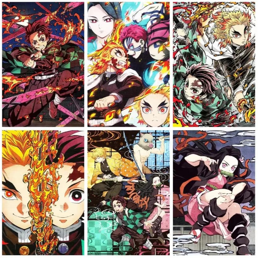 Diamond Painting Anime Demon Slayer Anime Character Diamond Mosaic Handmade Art Exquisite Creative Gift Home Decor