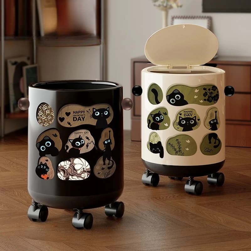 Cartoon Trash Can Home Decor Garbage Bin Bedroom Living Room Bathroom Trash Can Multipurpose Creative Kids Room Wastebasket