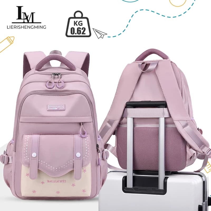 Zaino da viaggio per adolescenti Borsa da scuola per bambini Borsa da libro per studenti dai 6 ai 15 anni Borsa leggera per ragazzi e ragazze