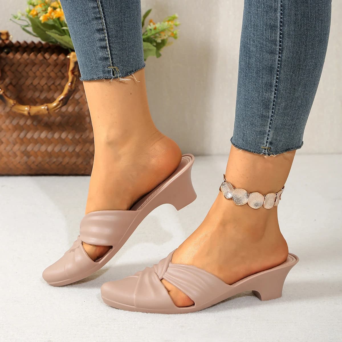 Ciabatte Estive da Donna con Punta a Spillo, Sexy, Comode, Antiscivolo, Casual, Nuove, Leggere, Eleganti, con Tacco Alto