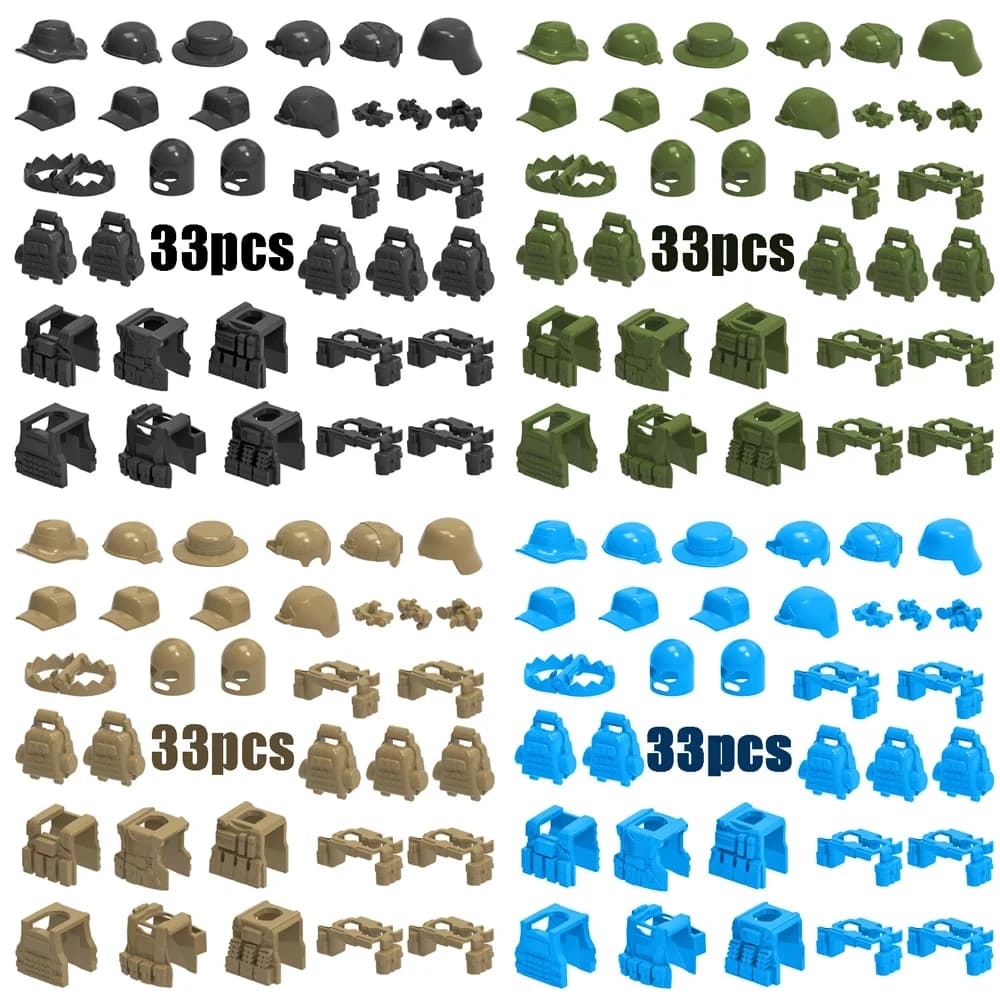Hot Modern Military Building Blocks Soldiers Figure Accessories Gun Backpacks Vests Belts Weapons Kids Toy