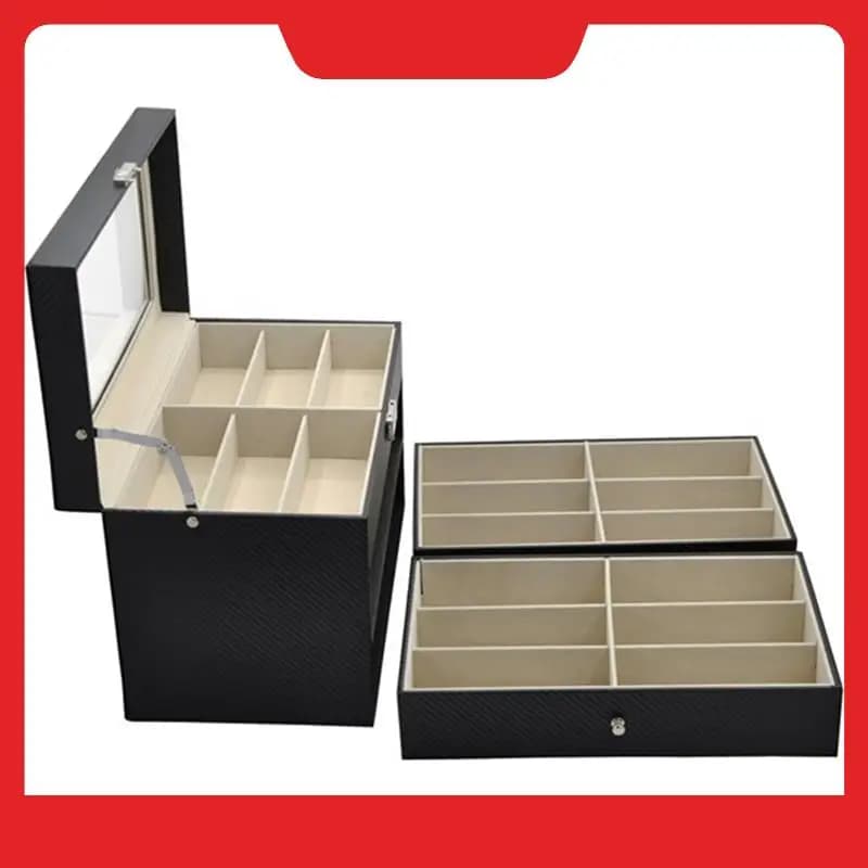 Glasses Sunglasses Display Box Sunglass Organizer Storage Box 3 Tier 18 Slot Glasses Texture Pattern