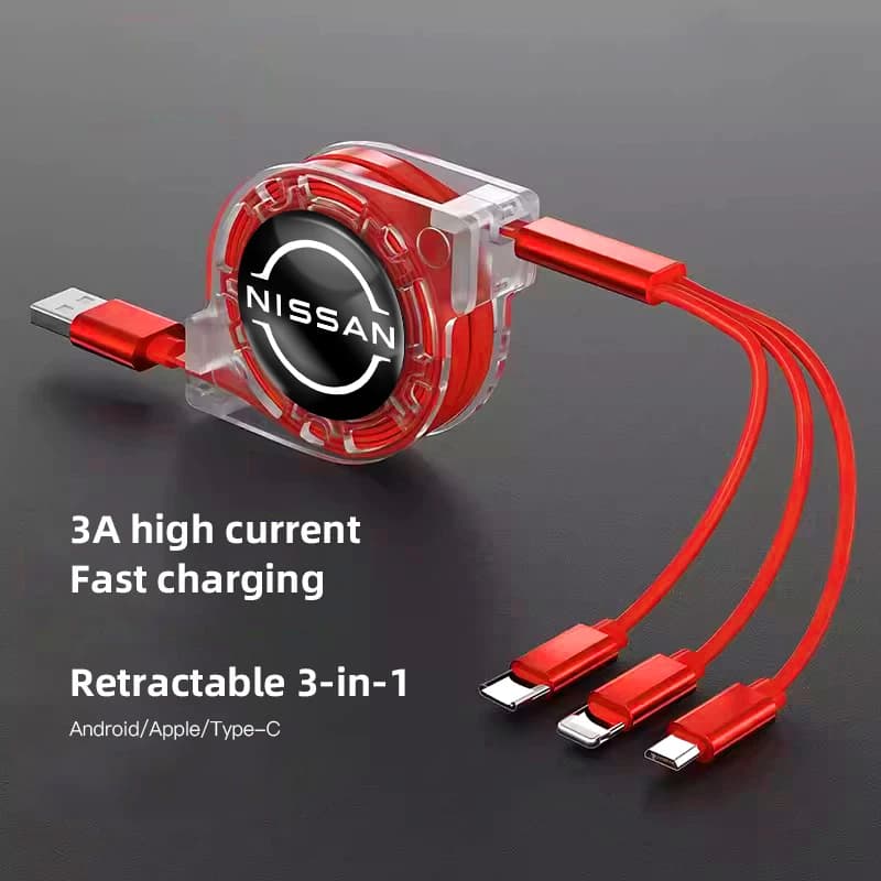 3 In 1 Micro USB Tipo C Cavo di Ricarica Multi Caricatore Per Nissan Qashqai Juke Pulsar Sentra Altima Patrol Micra Rogue Almera Vers