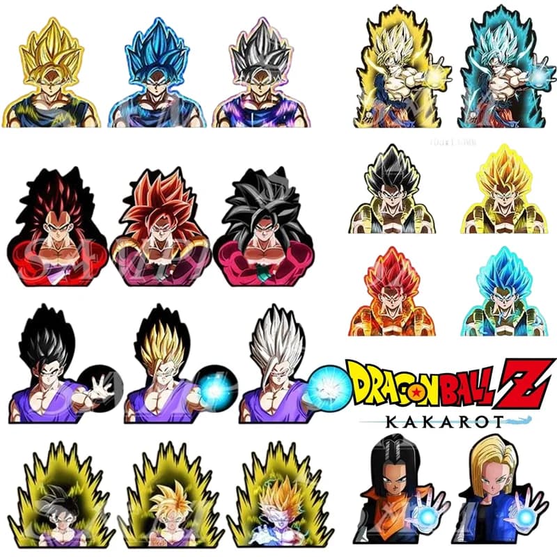 Adesivi 3D Sfumati Dragon Ball Serie Completa, Accessori Anime per Auto, Notebook, ecc.