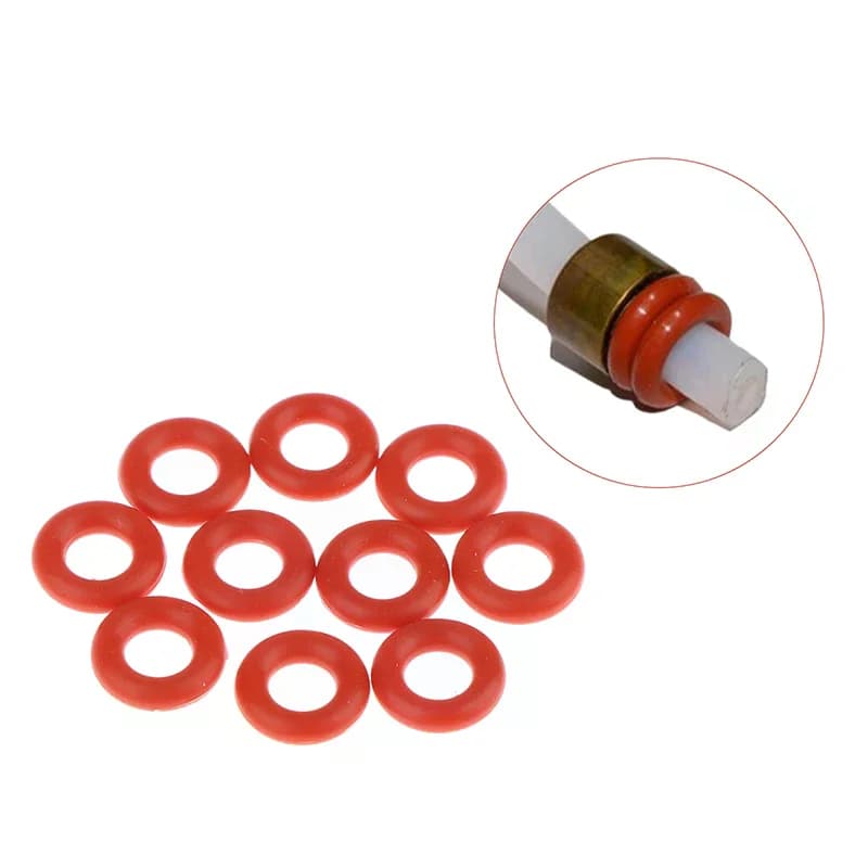 10 pezzi O-ring in silicone alimentare per macchina da caffè Tubo a pressione O Rondella di tenuta Kit di assortimento scatola di riparazione rossa