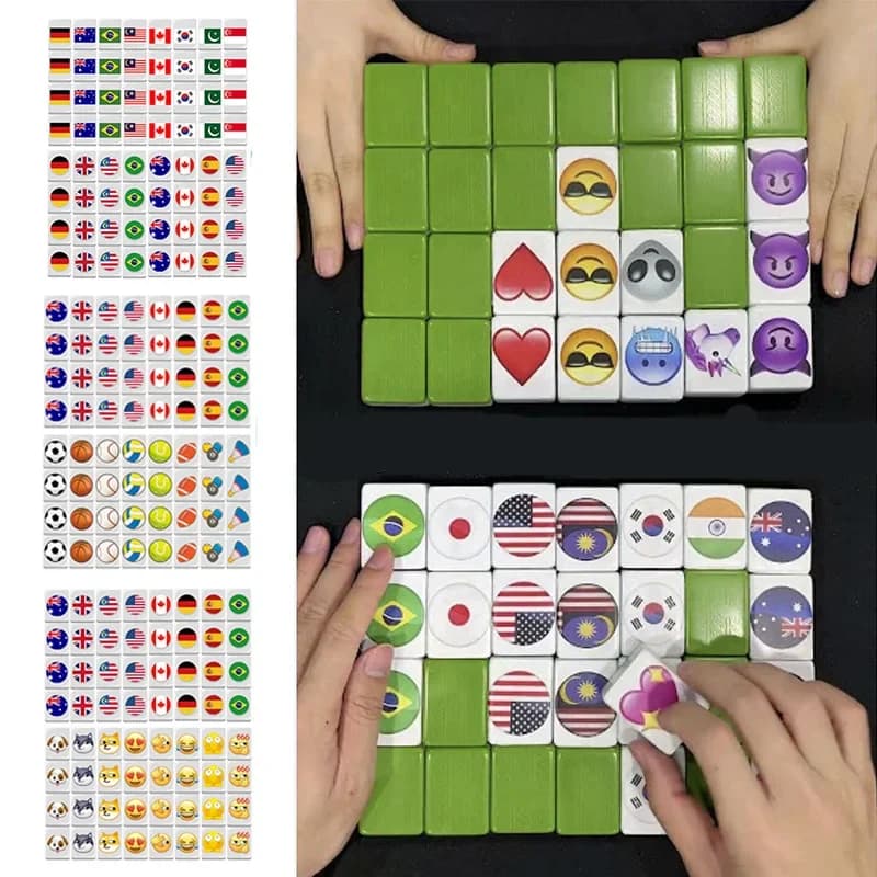 64 + 1 Piastrelle Tiktok Seaside Escape Big 30mm Hello Kitty Mahjong Block Set Montessori Family Party Gioco di Corrispondenza Bambini Divertimento Giocattolo Regalo