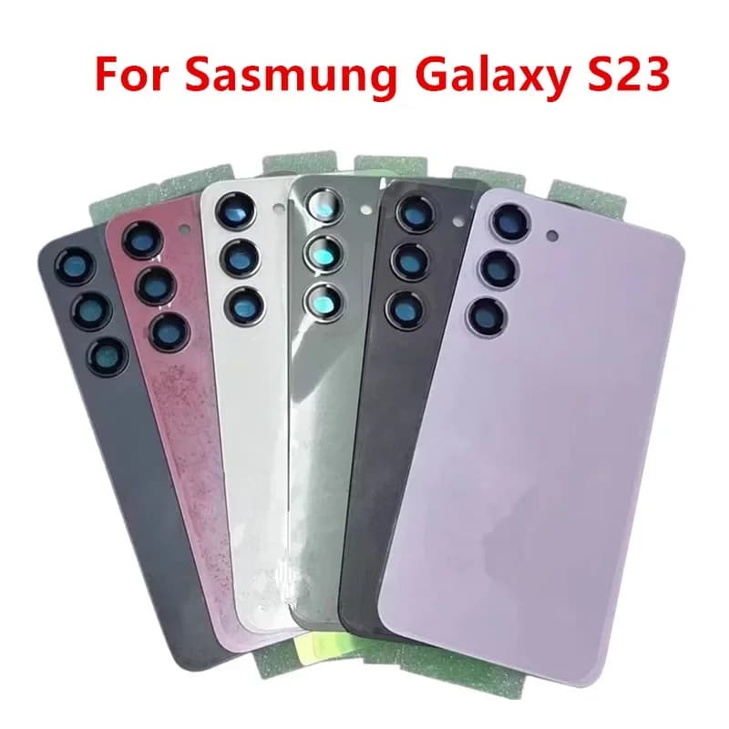 S23 Housing For Samsung Galaxy S23 S911 Glass Battery Back Cover Repair Replace Door Phone Rear Case + Camera Lens