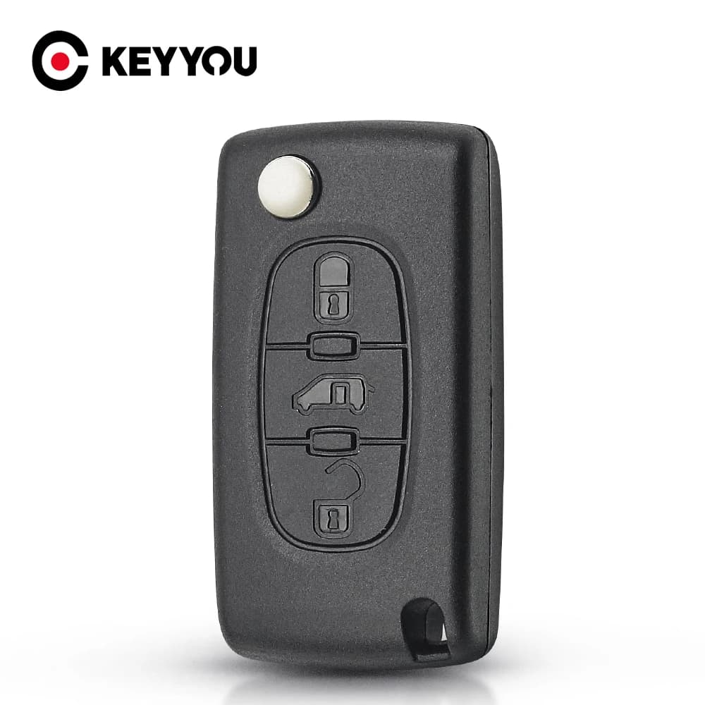 KEYYOU 1PCS Flip Remote Van Chiave Dell'automobile Per Peugeot Partner Expert Citroen Berlingo Spedizione (Van) Pieghevole Ce0523 ce0536 HU83 VA2
