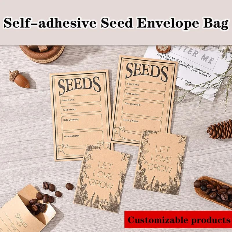 100pcs Kraft Seed Packets Envelopes for Swap Invitations Gifts Garden Vegetable Flower Seed Saving Packets Small Collection Bag